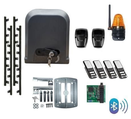 Sestava BLUETOOTH pohonu pro posuvnou bránu, set DOMIO do 500kg komplet vč. ozubených hřebenů