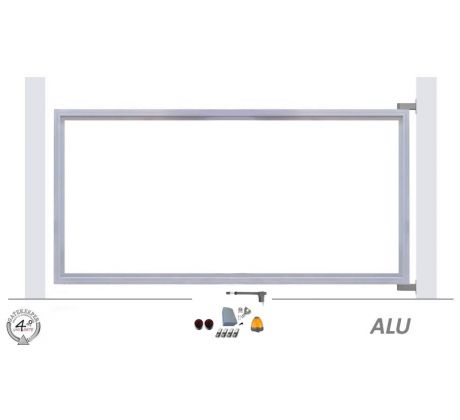 Jednokřídlá brána hliníková vč. automatizace bez / vč. sloupků ALU